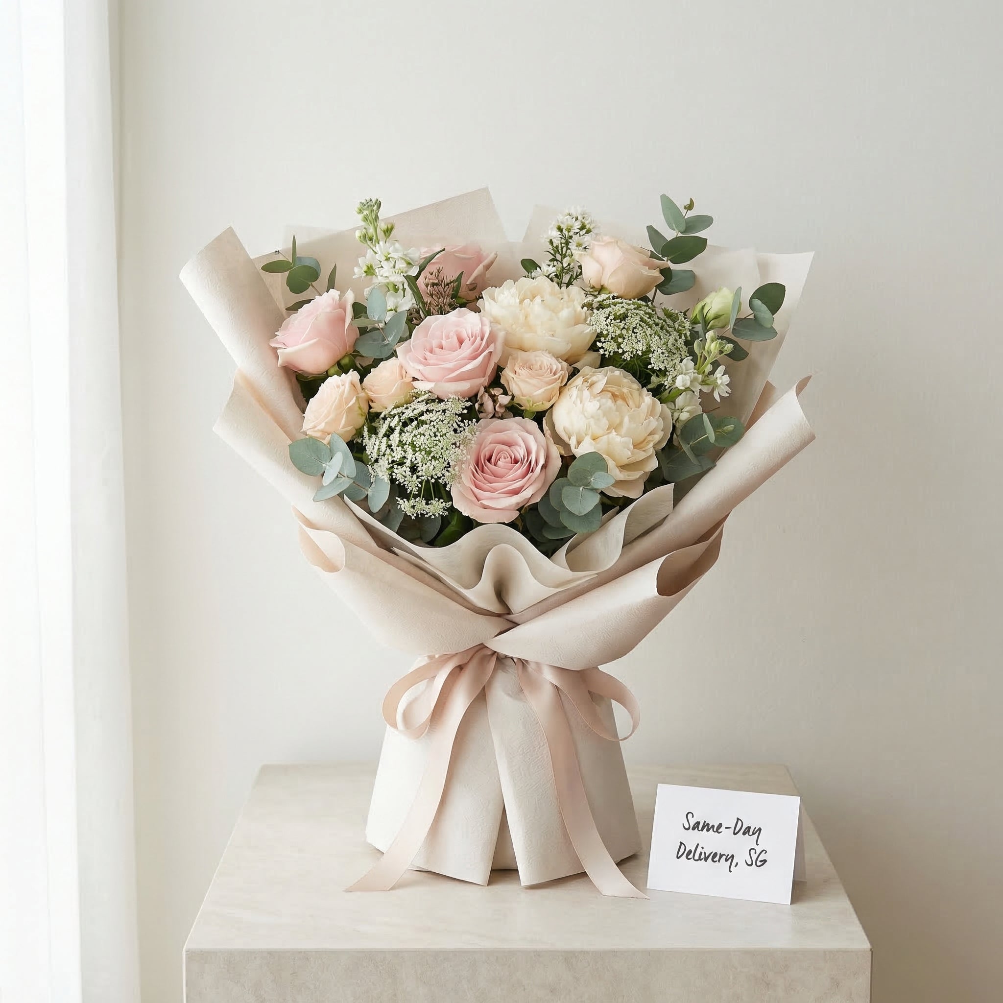 Premium flower bouquet product creative