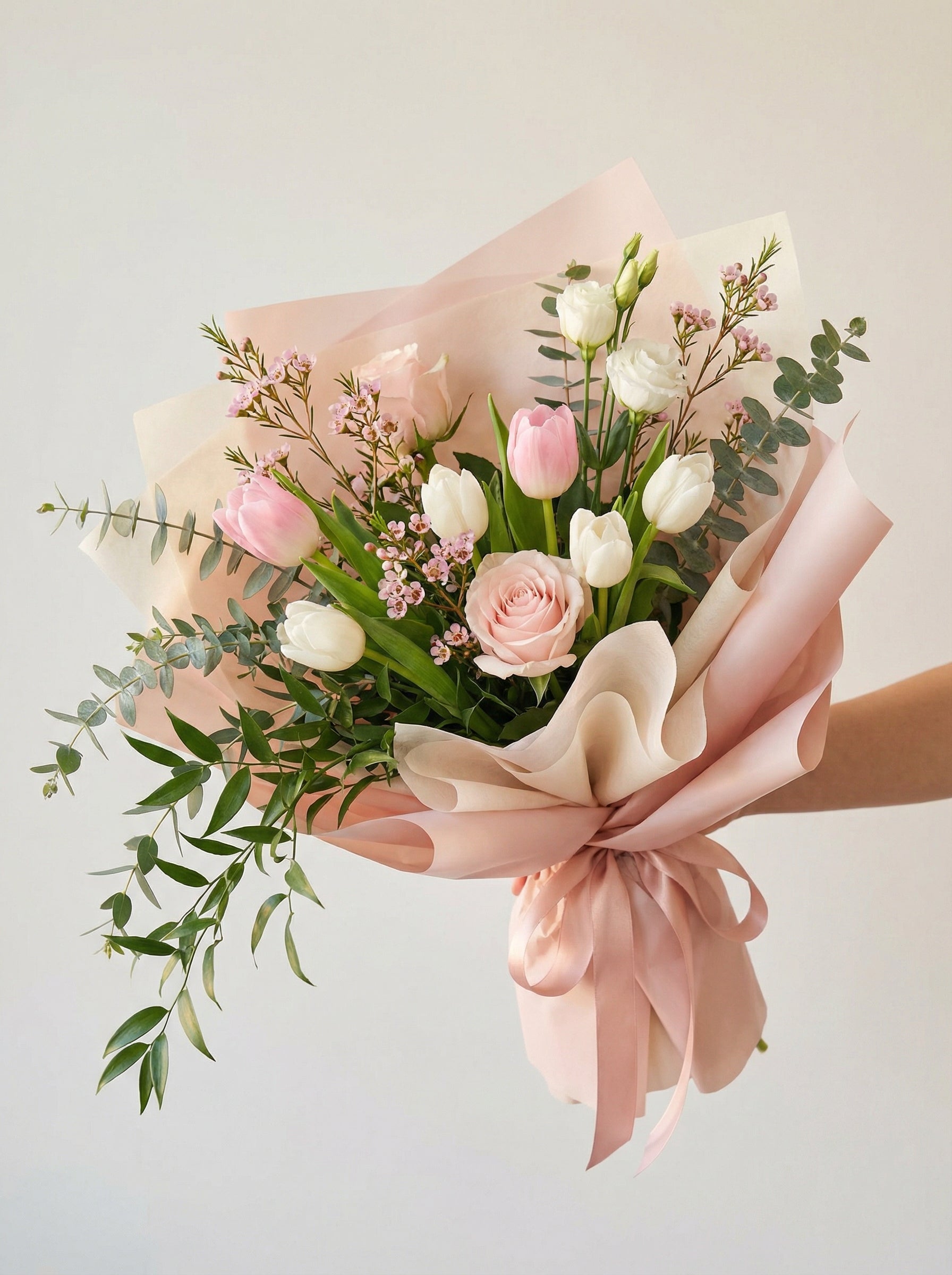 Pink Tulip Birthday Bouquet