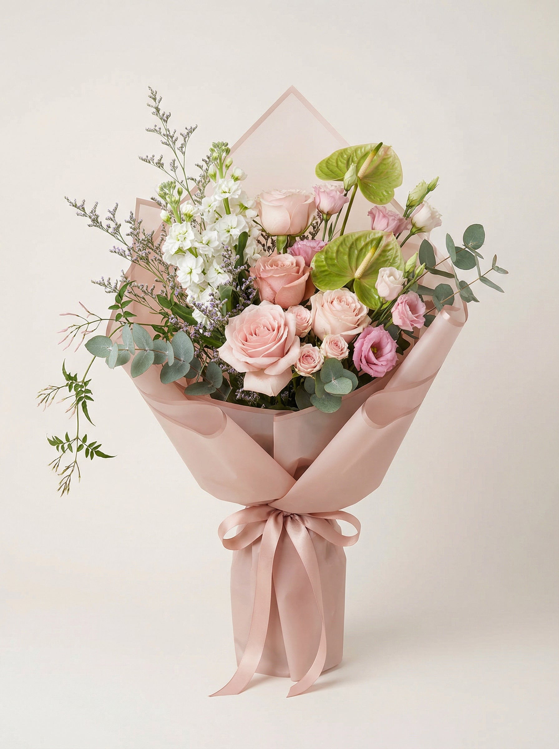 Blush Anthurium Twist Bouquet