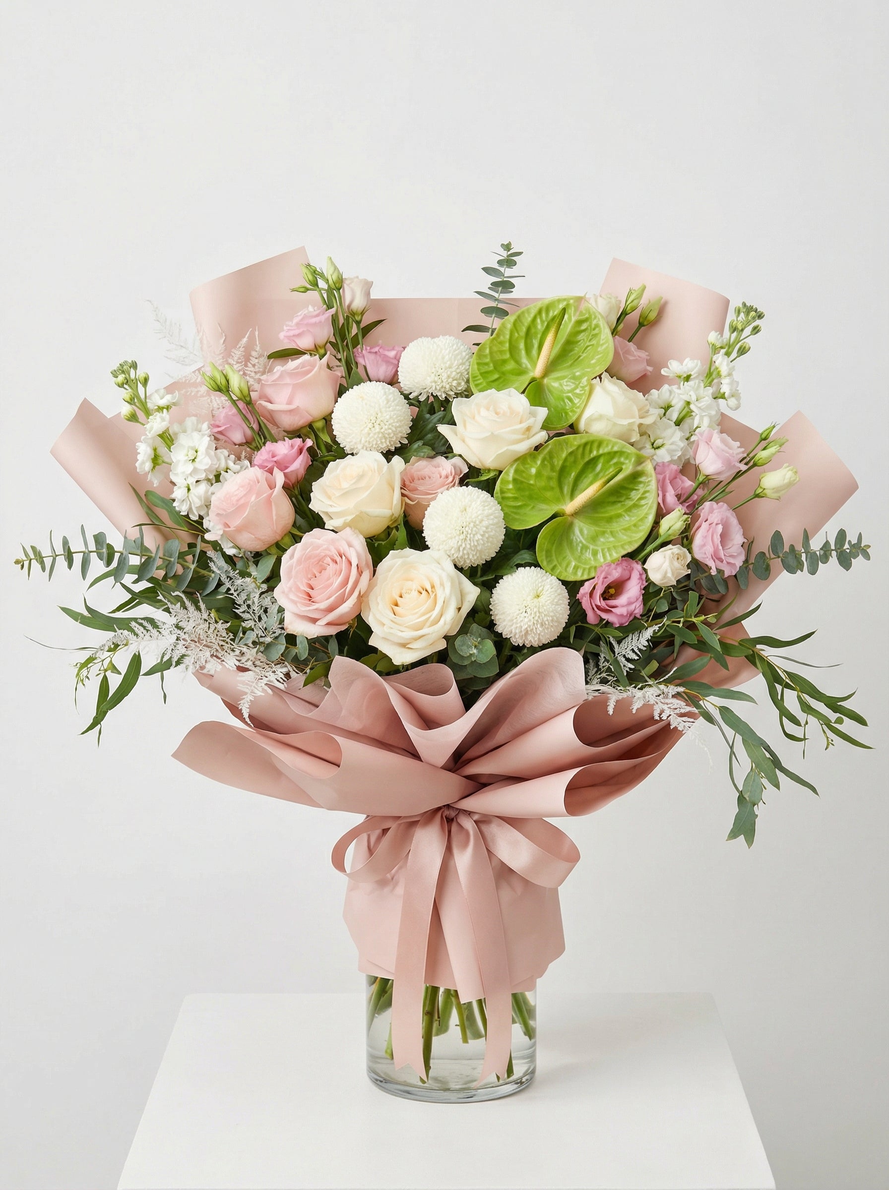 Blush Anthurium Twist Bouquet