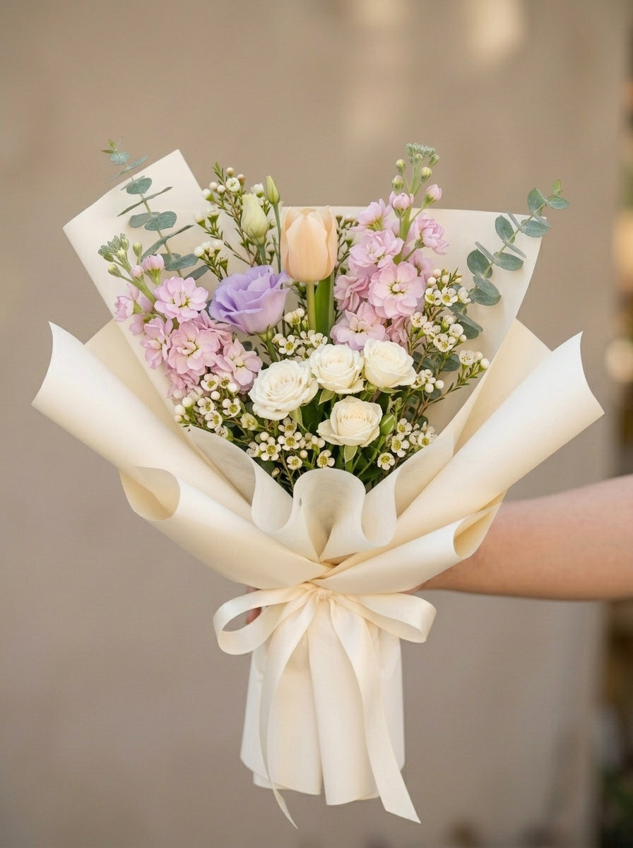 Champagne & Lavender Petite with Matthiola