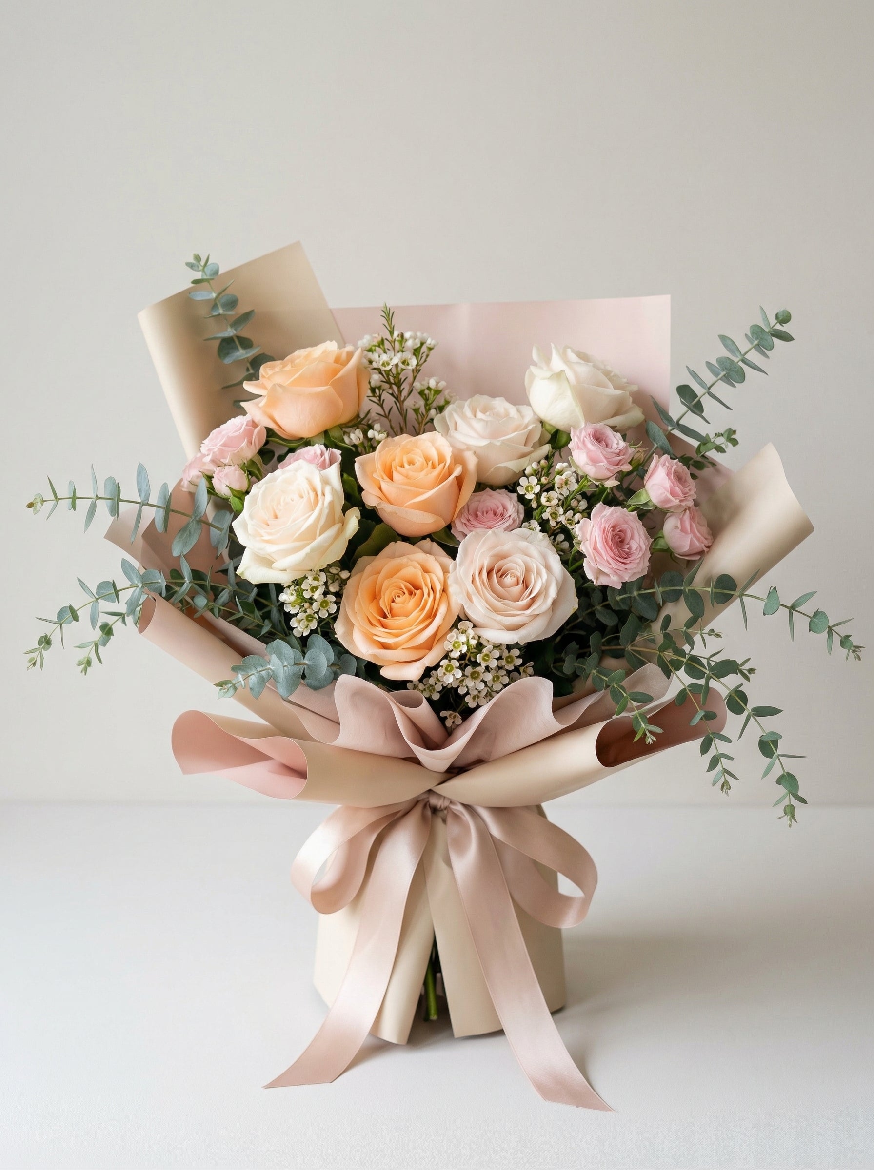 Classic Peach & Pink Flower Bouquet Singapore