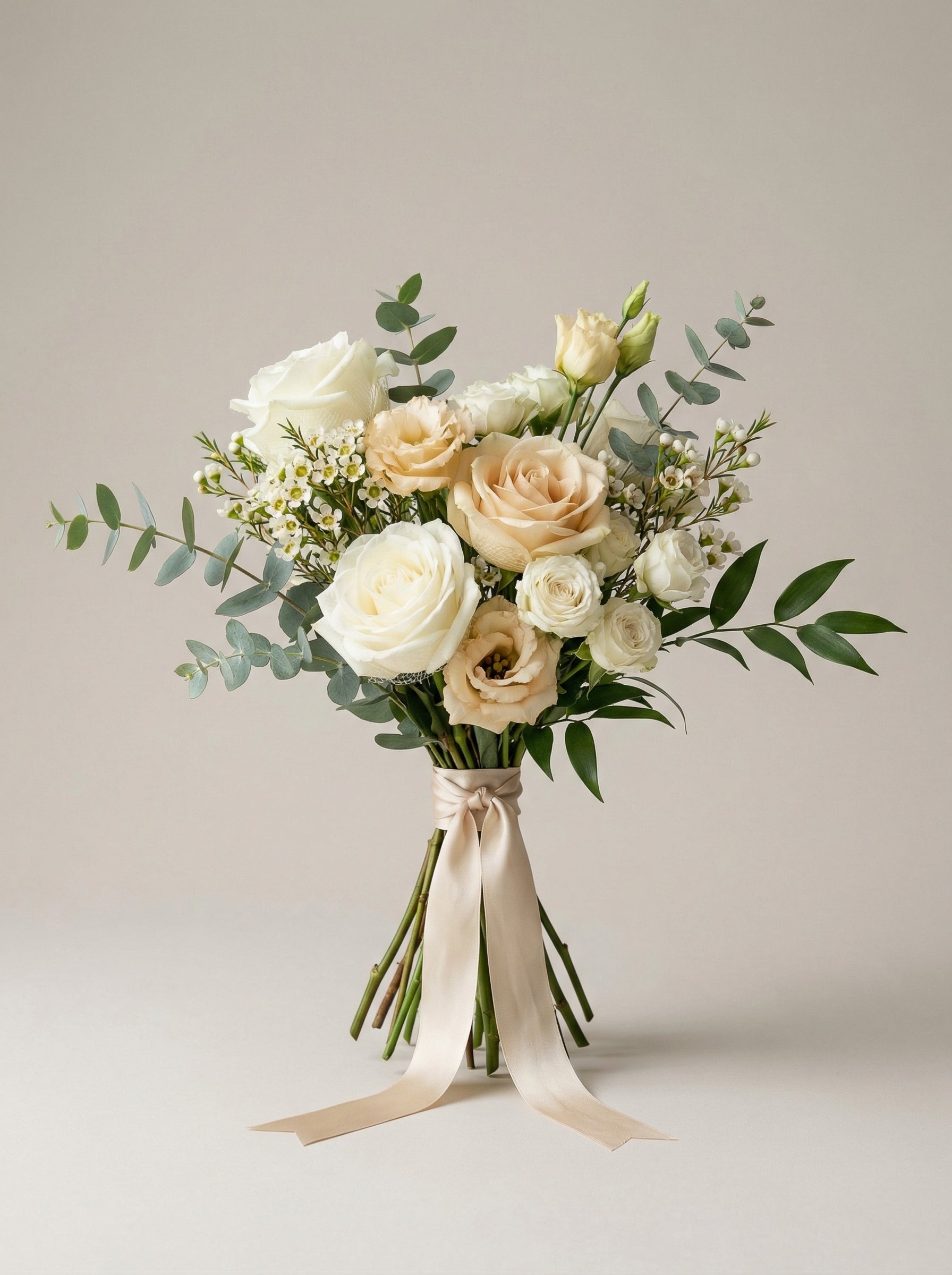 Modern ROM Bridal Bouquet Singapore - Ivory & Champagne