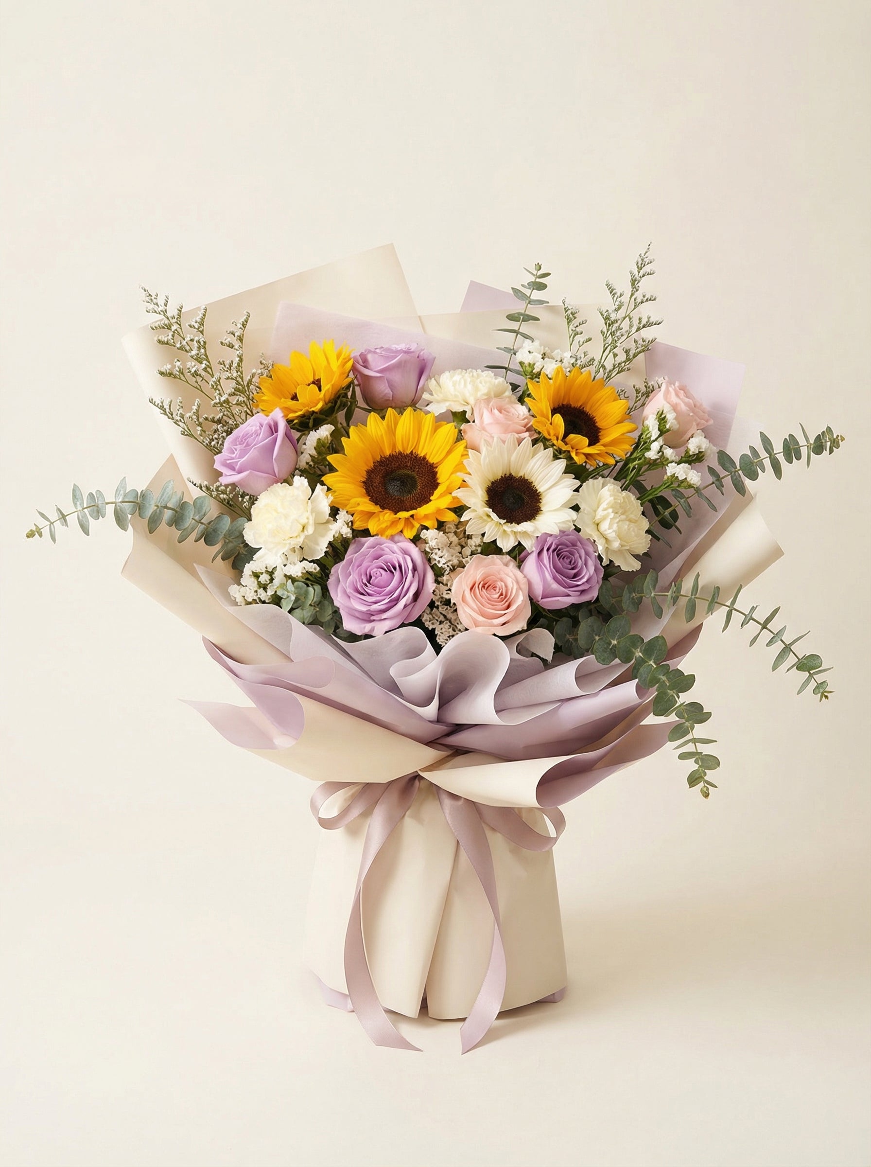 Signature Graduation Bouquet Singapore - Lavender & Ivory Premium