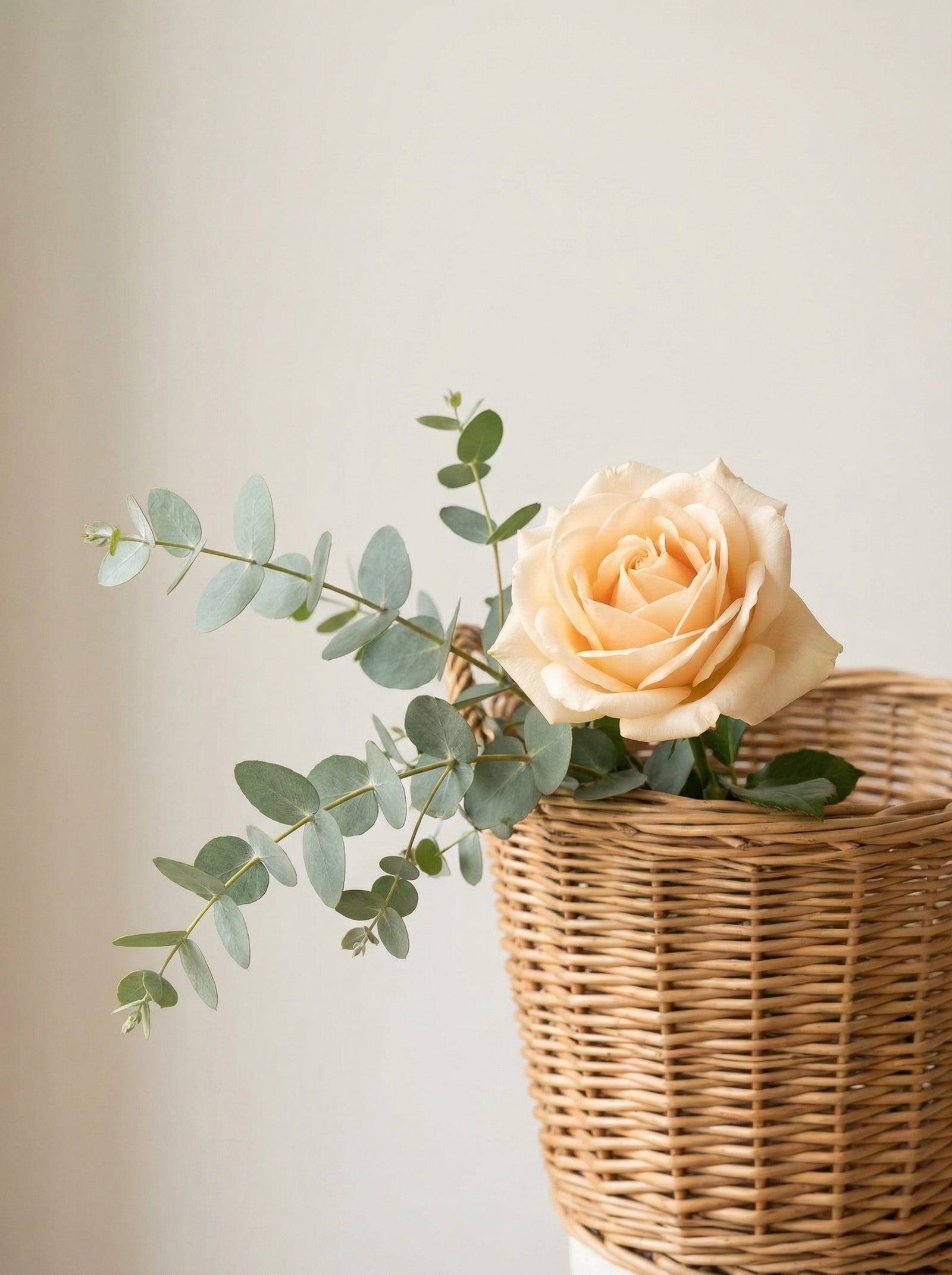 Petite Peach Flower Basket Singapore