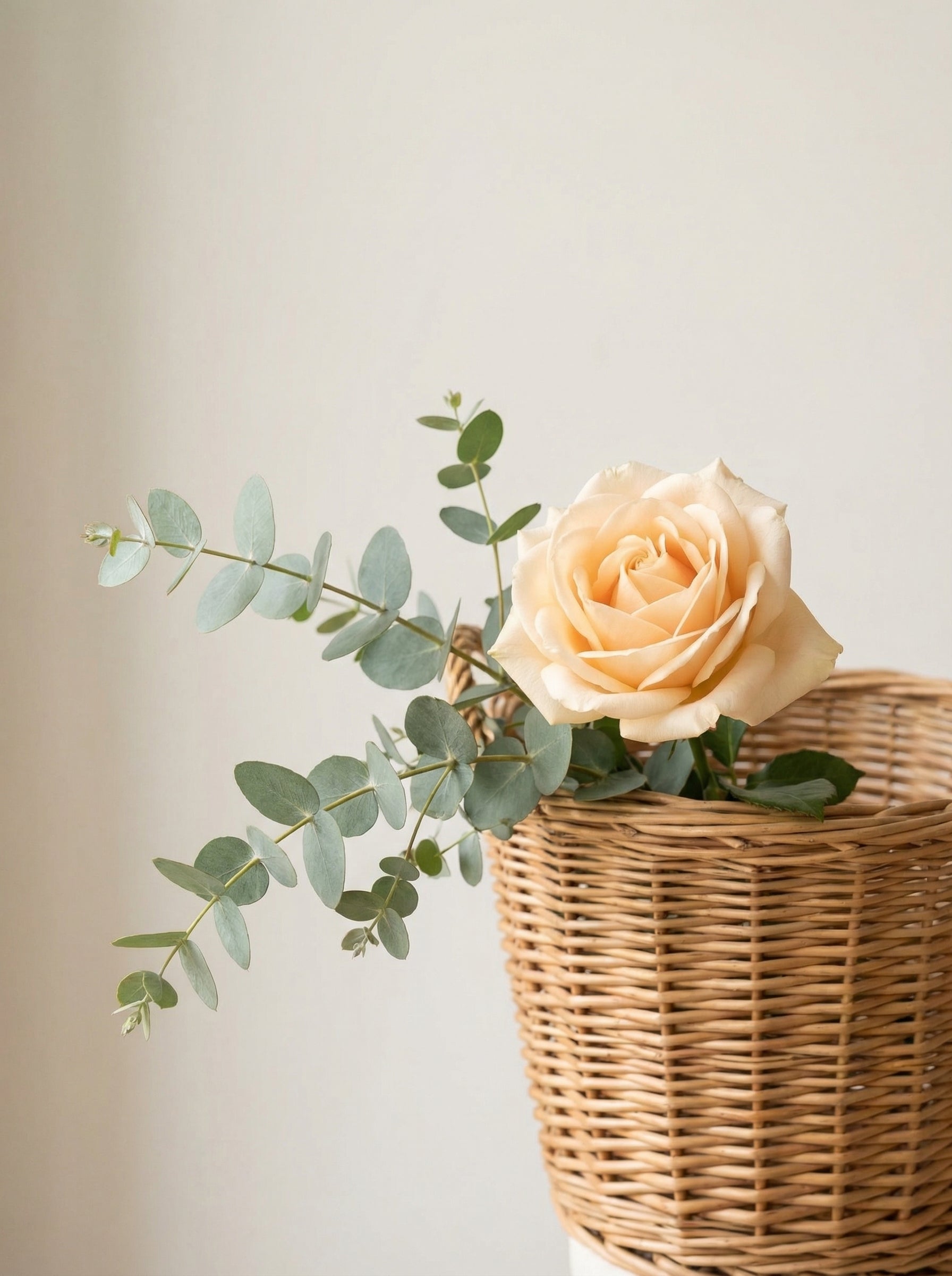 Petite Peach Flower Basket Singapore
