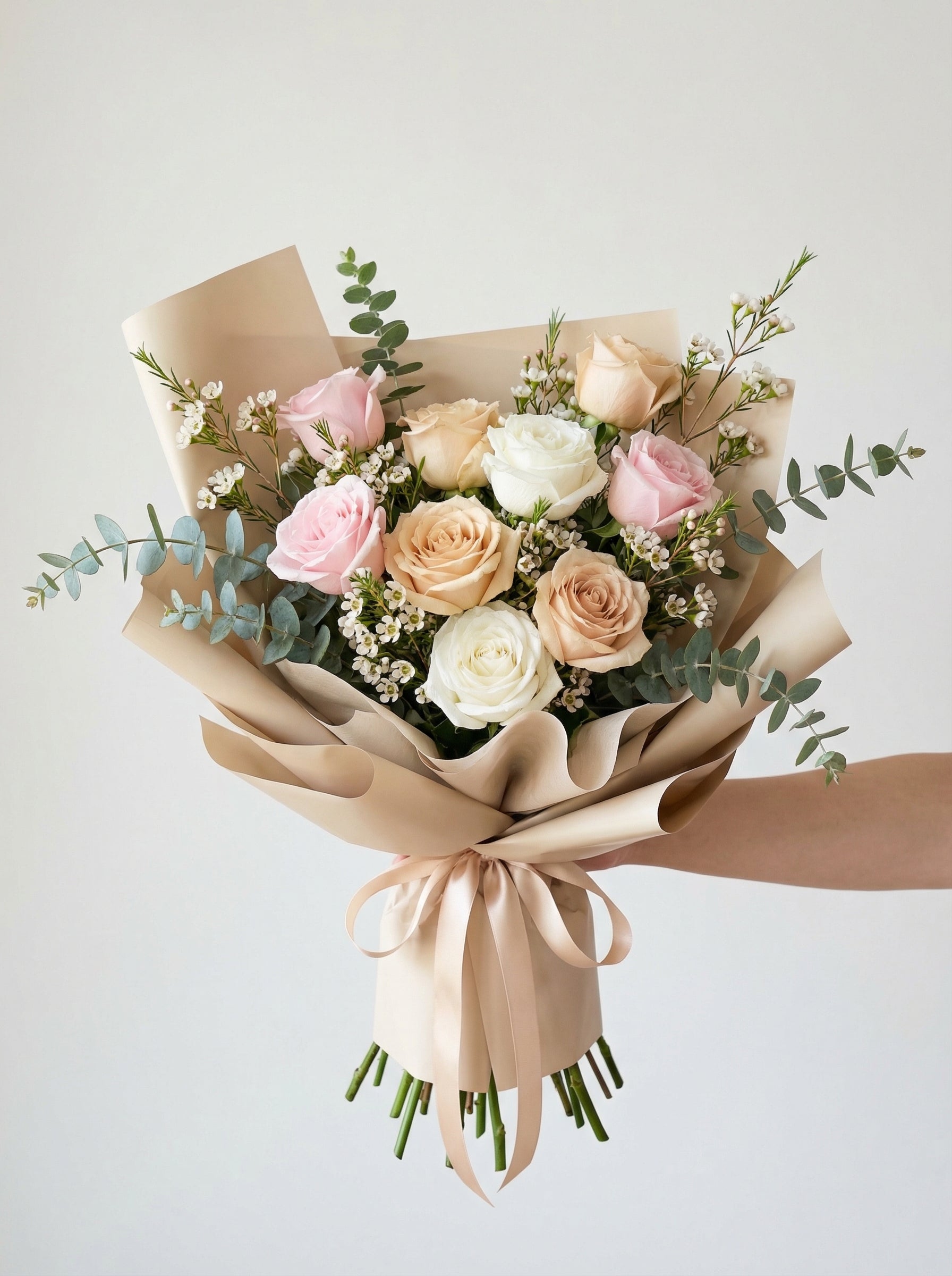 Balanced Rose Bouquet Singapore - Pink & Peach Edition