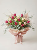 Editorial Deep Pink & Cream Tulip Bouquet
