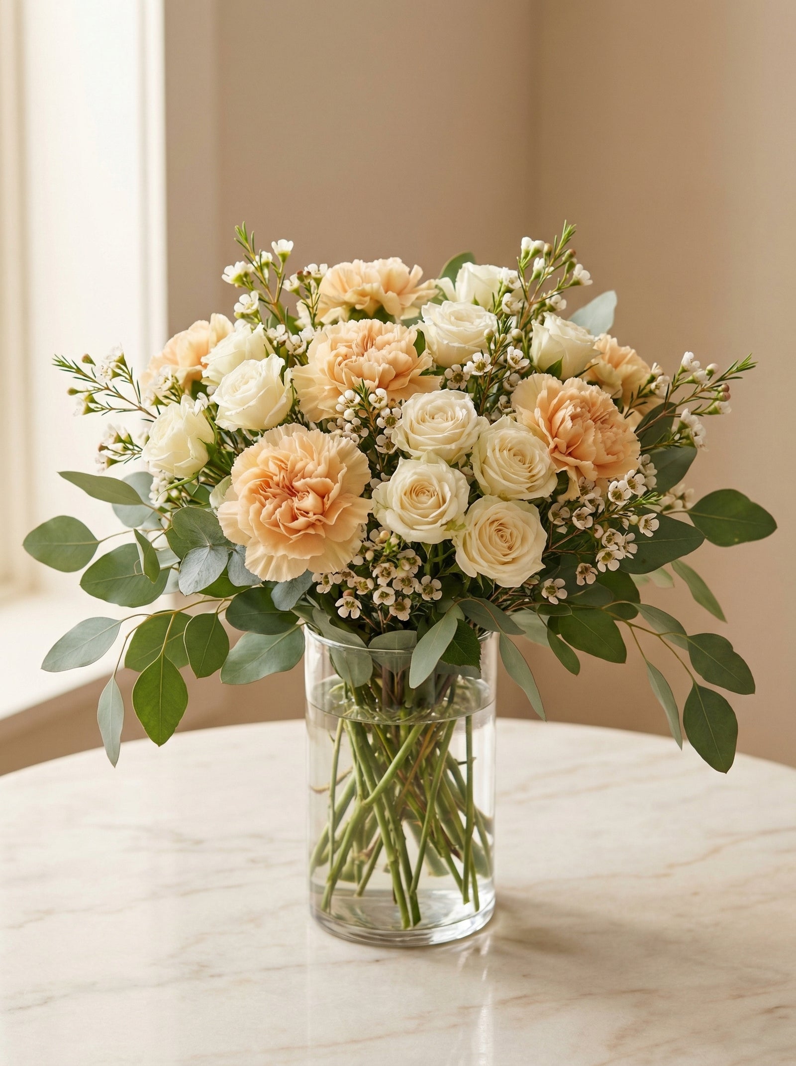 Soft Apricot Petite Vase Arrangement