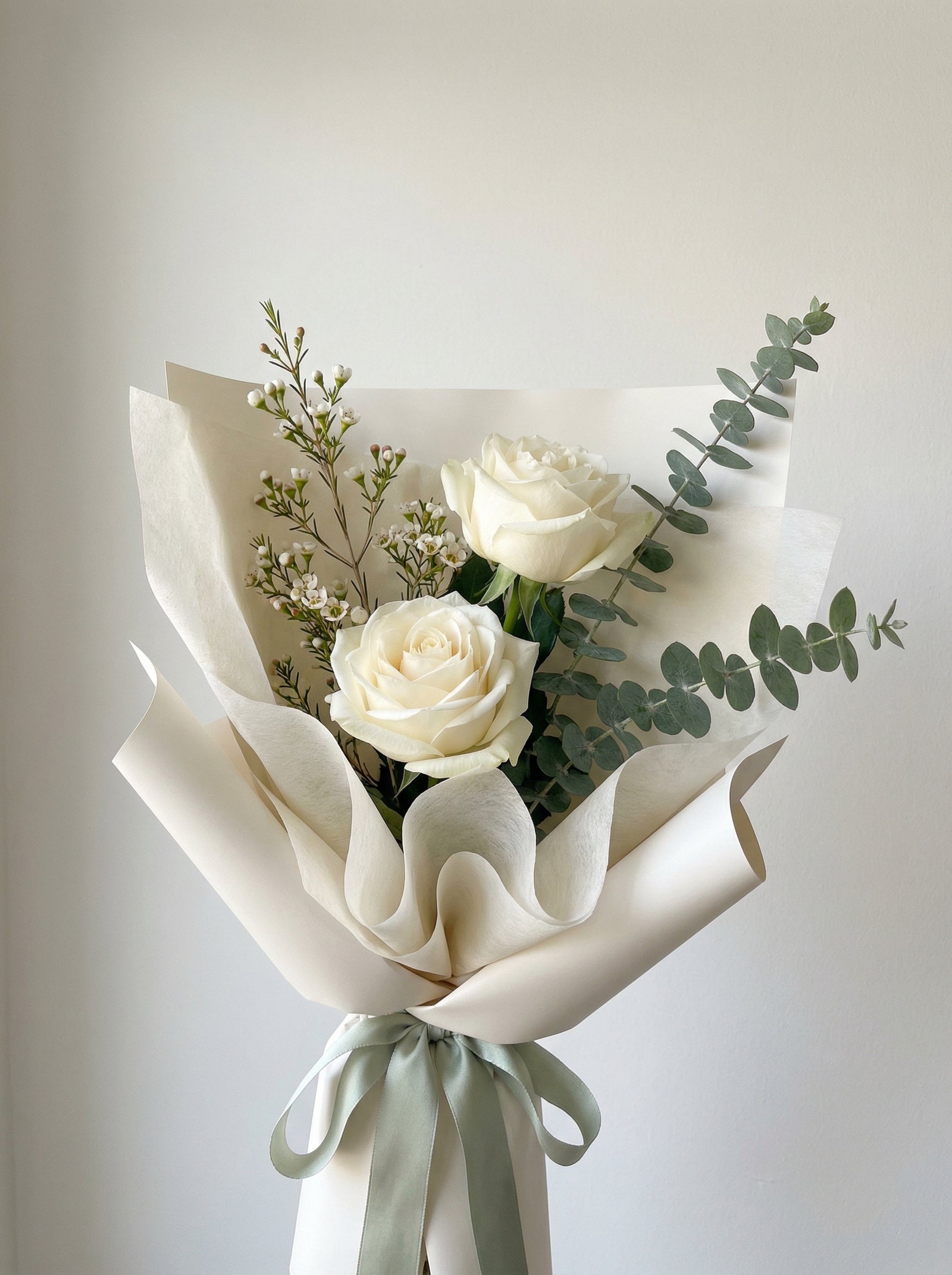 Petite Clean Ivory Rose Bouquet