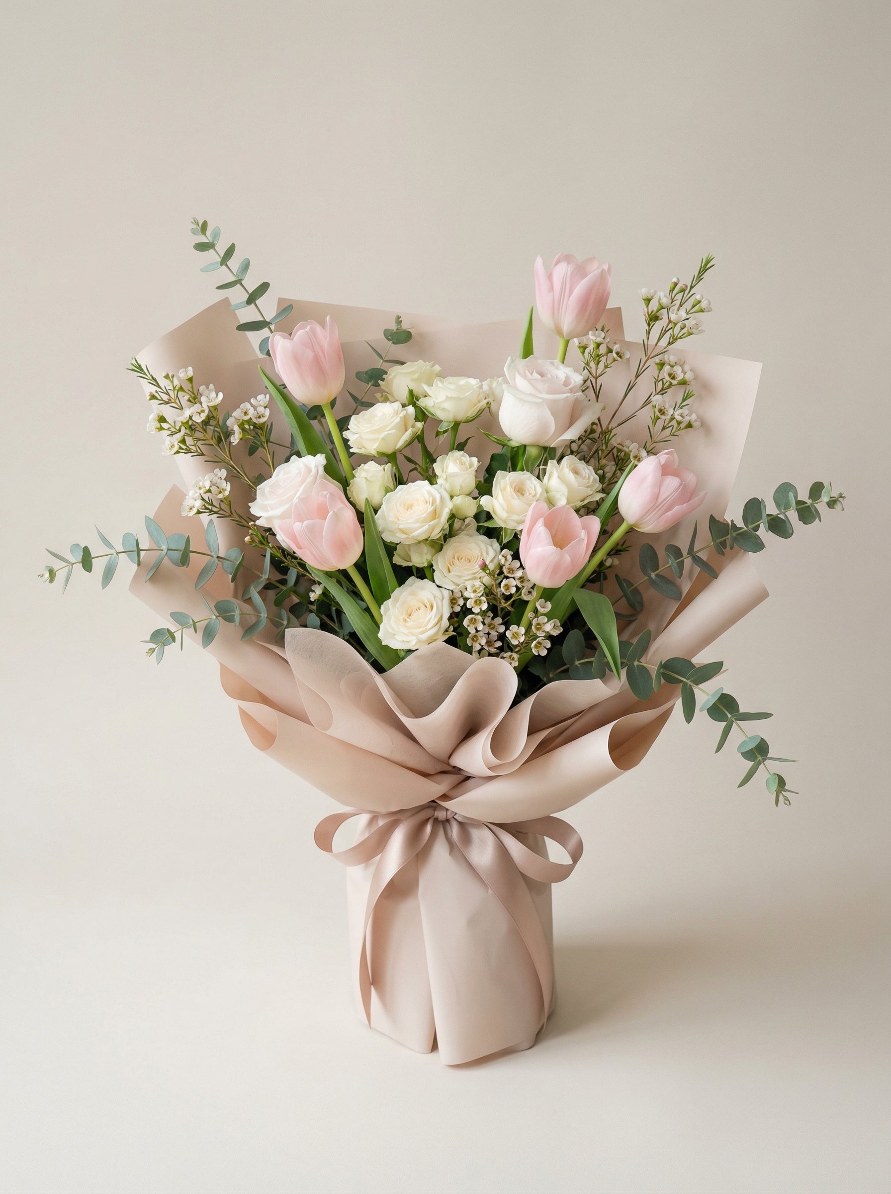 Full Soft Blush Tulip Bouquet
