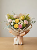 Full Cheerful Mixed Rose Graduation Bouquet