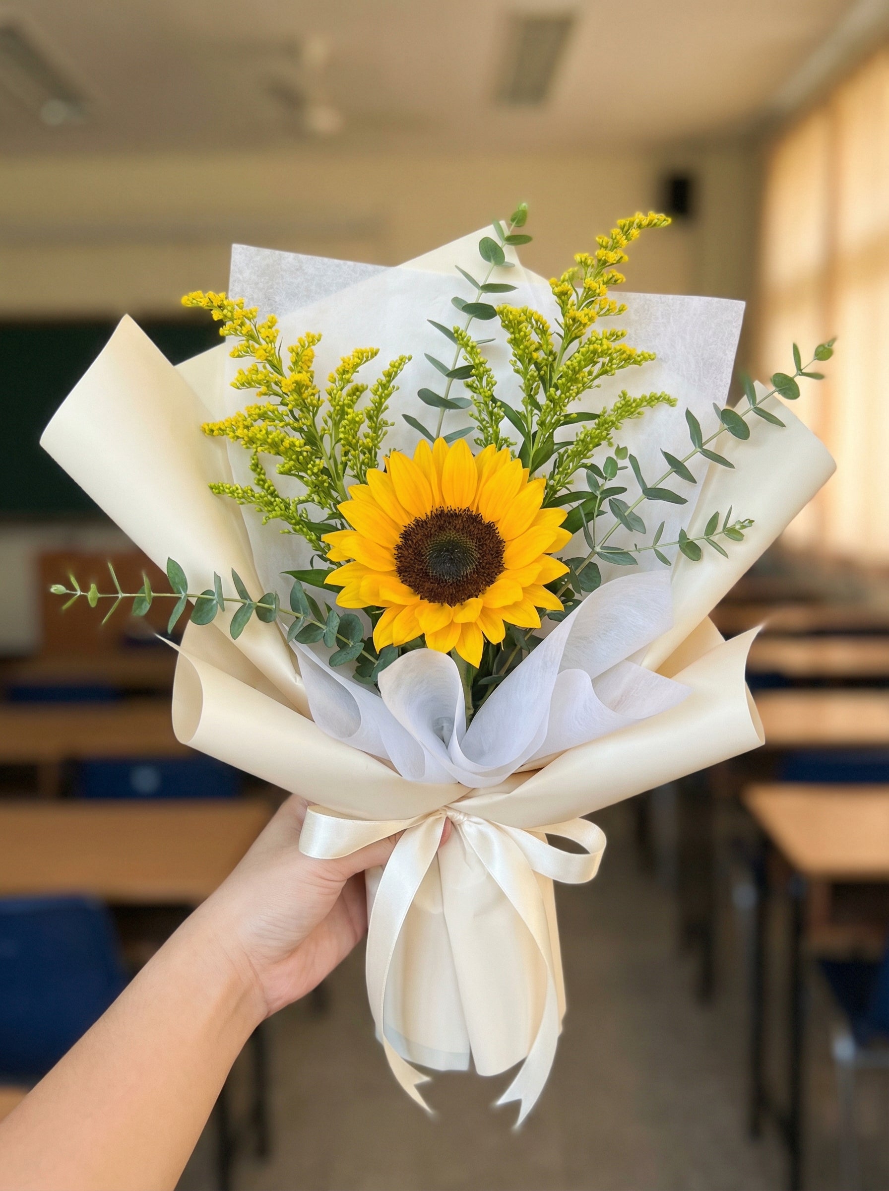 Petite Airy Sunflower Graduation Bouquet