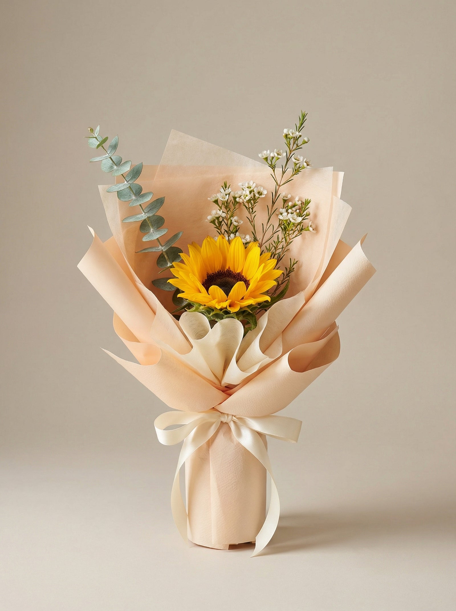 Petite Peach Accent Sunflower Graduation Bouquet