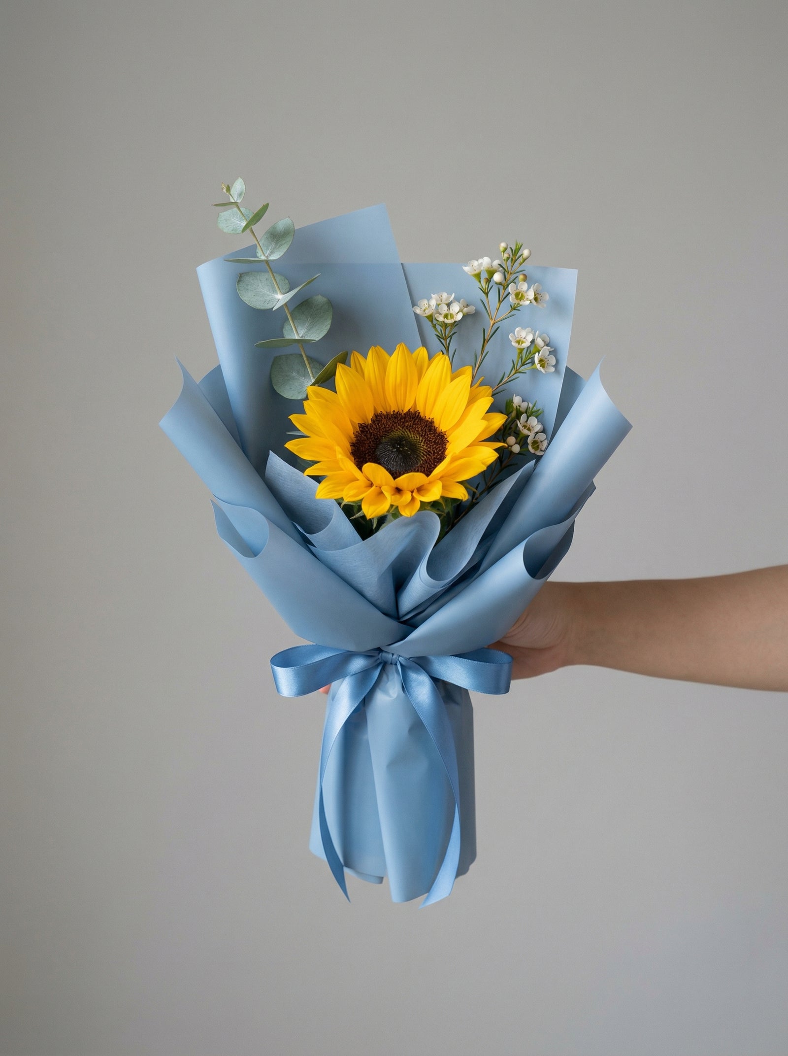 Easy Blue Accent Sunflower Graduation Bouquet
