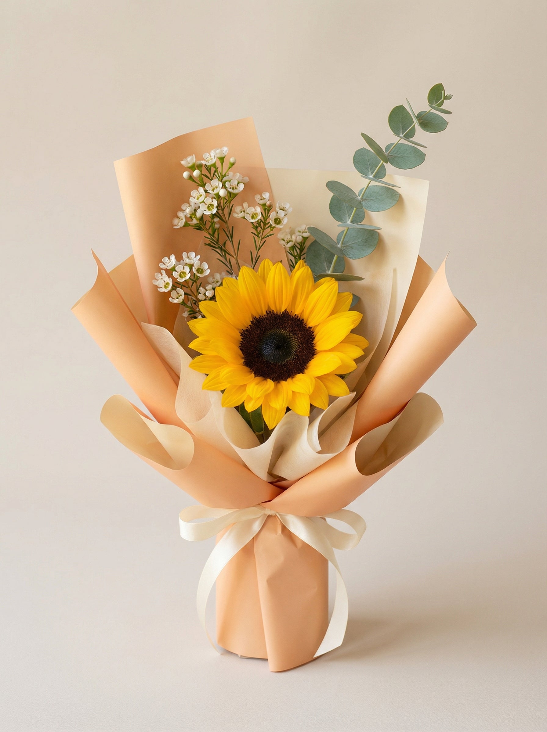 Easy Peach Accent Sunflower Graduation Bouquet
