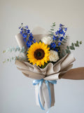 Classic Blue Accent Sunflower Graduation Bouquet