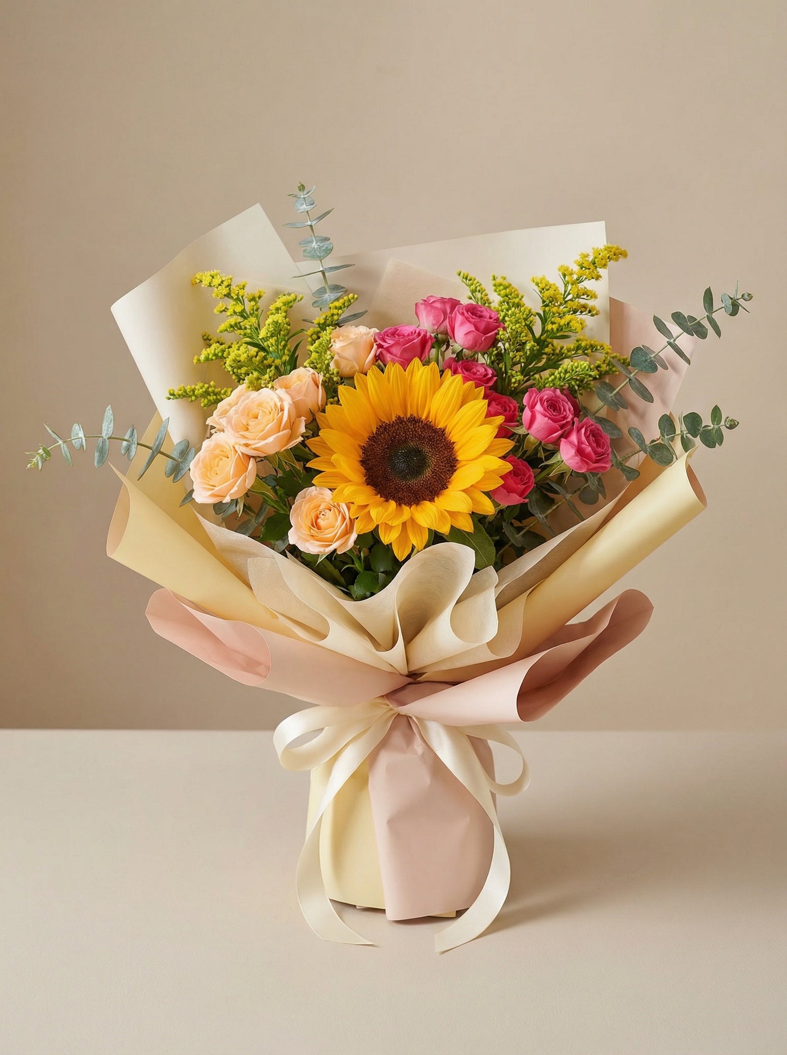 Classic Cheerful Mixed Sunflower Graduation Bouquet