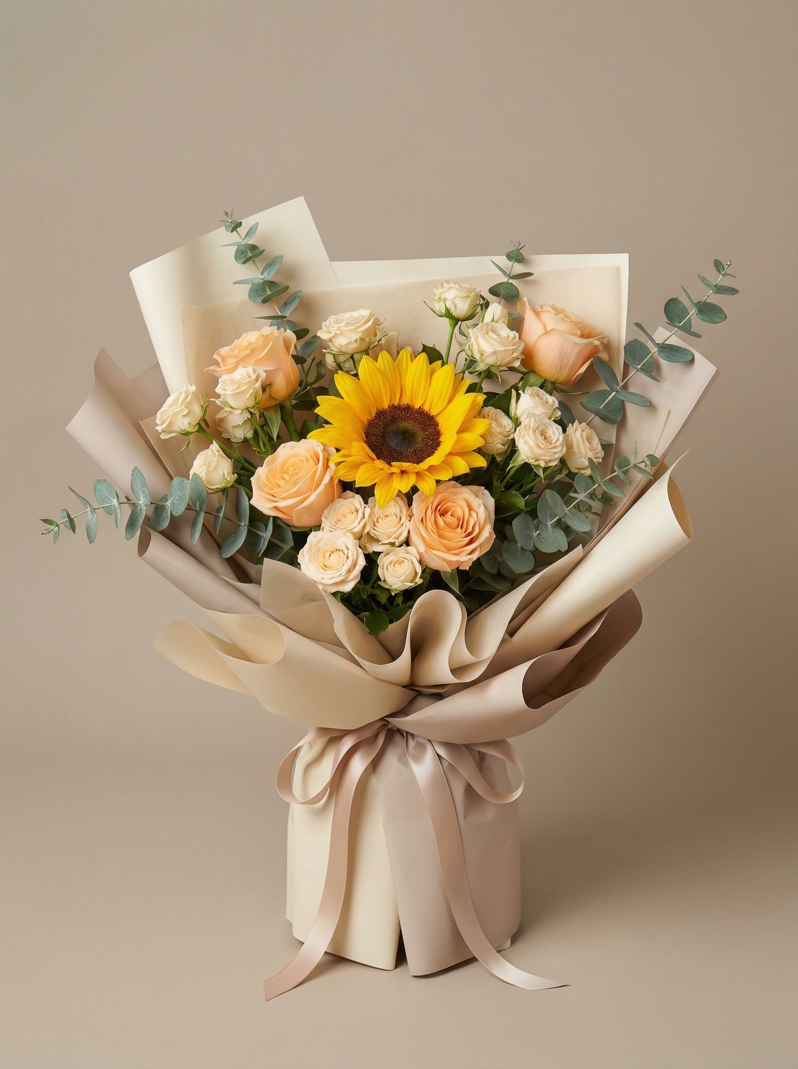 Grand Peach Accent Sunflower Graduation Bouquet