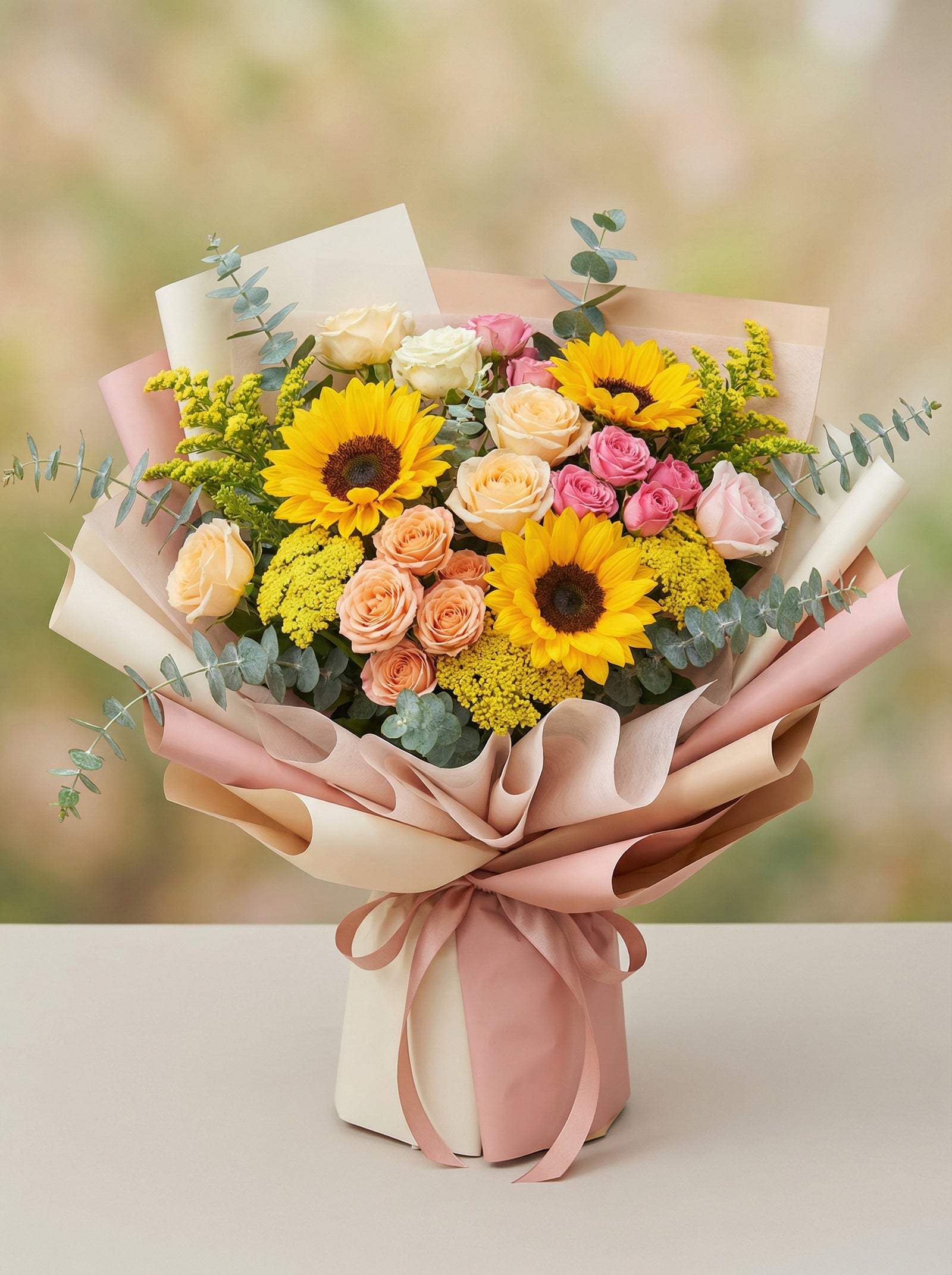 Grand Cheerful Mixed Sunflower Graduation Bouquet