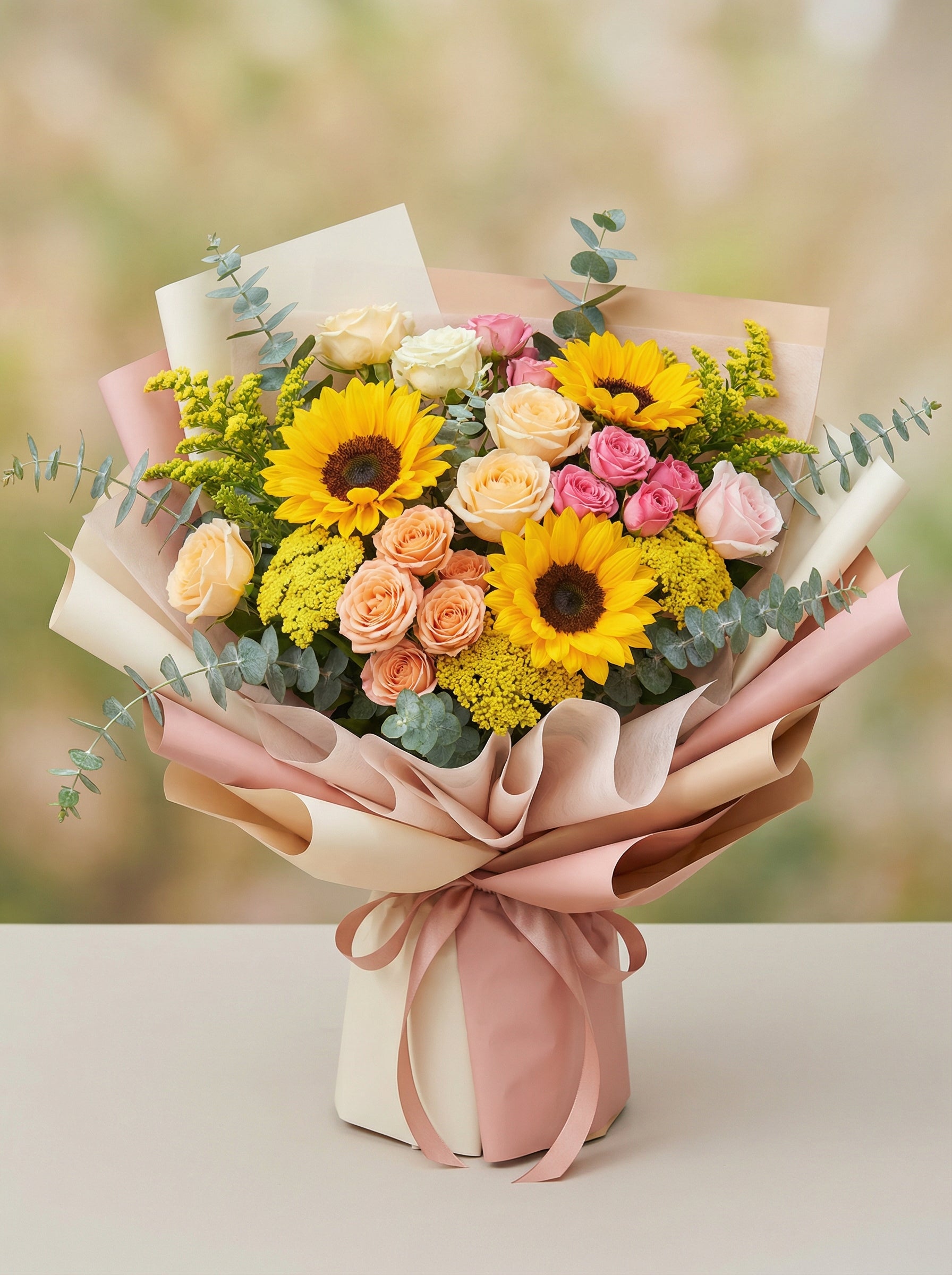 Grand Cheerful Mixed Sunflower Graduation Bouquet