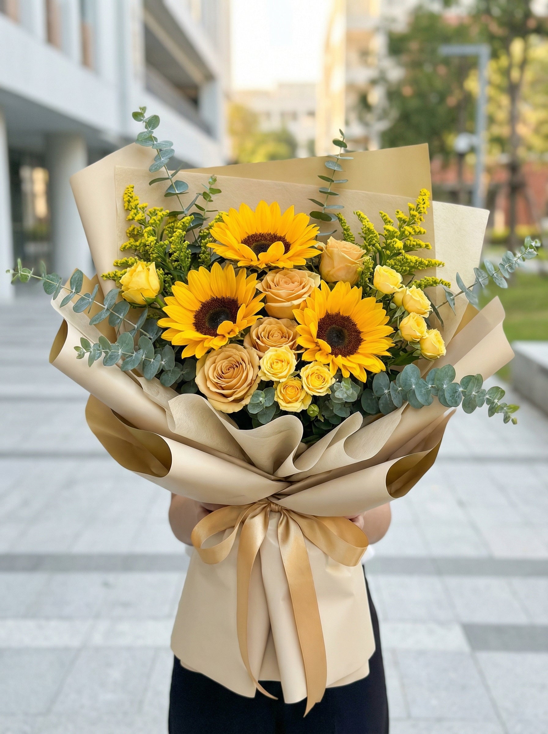 Luxe Bold Sunflower Graduation Bouquet
