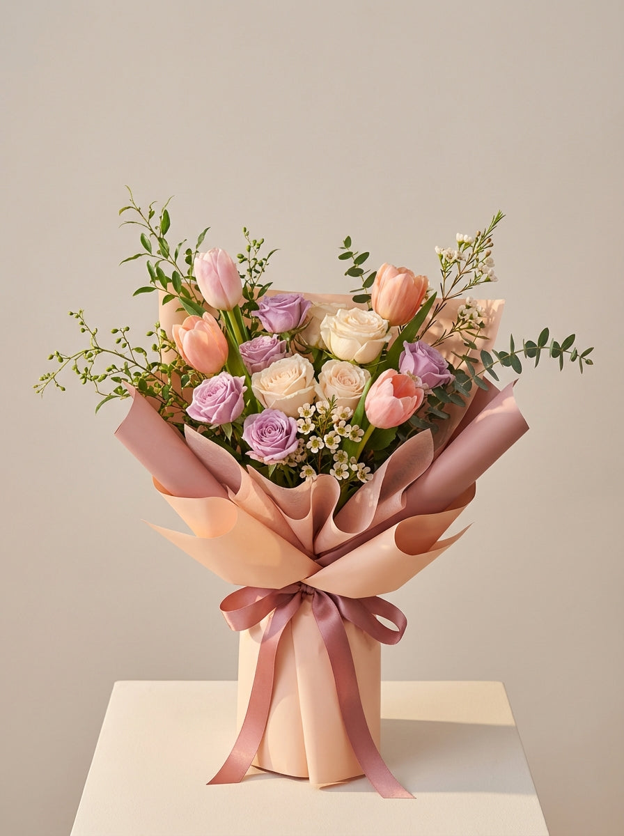 Classic Soft Playful Tulip Birthday Bouquet