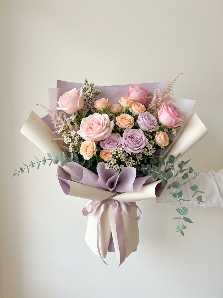 Full Soft Playful Rose Birthday Bouquet