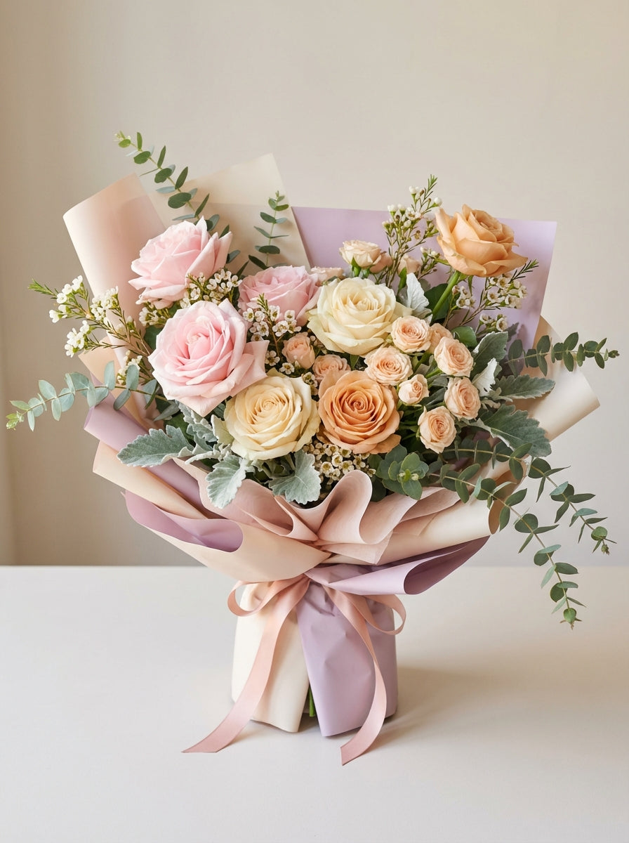 Luxe Soft Playful Rose Birthday Bouquet