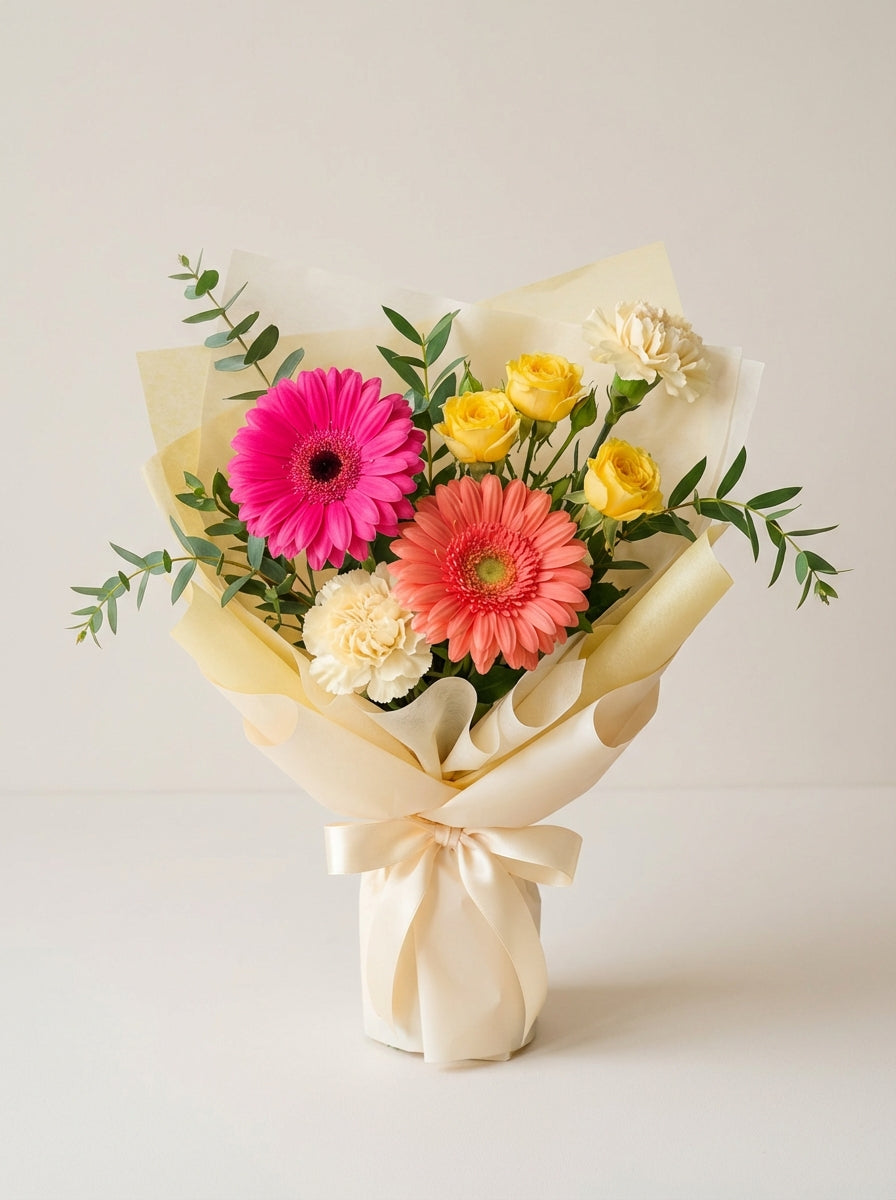 Petite Mixed Bright Gerbera Birthday Bouquet
