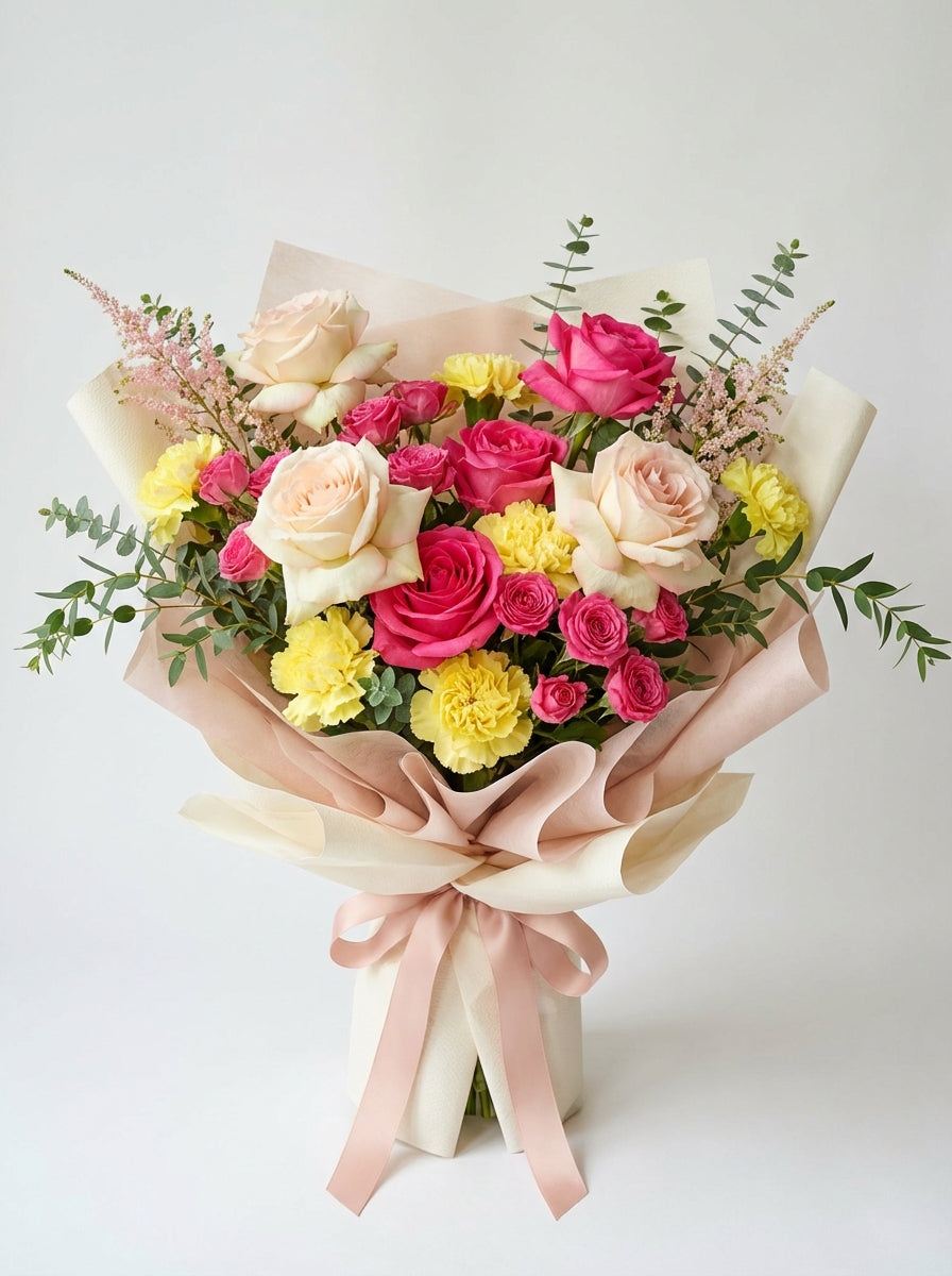 Classic Mixed Bright Rose Birthday Bouquet