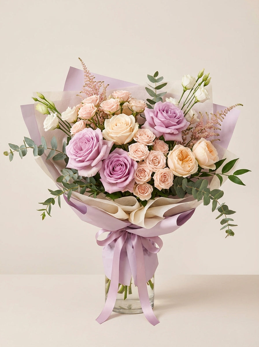 Luxe Lilac Soft Rose Birthday Bouquet
