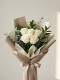 Petite Serene White Rose Condolence Bouquet