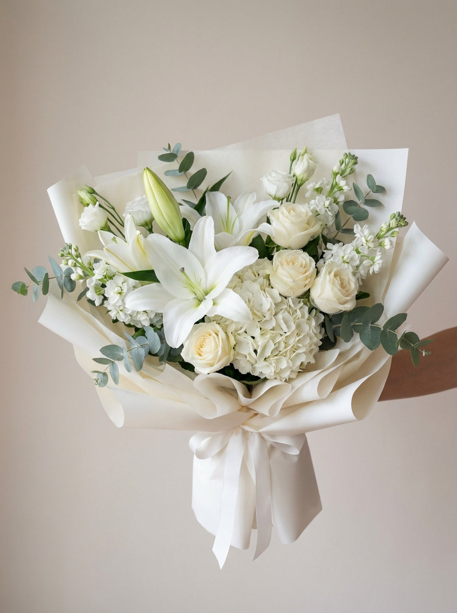 Grand Quiet Lily Condolence Bouquet