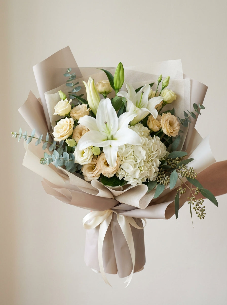 Grand Serene Lily Condolence Bouquet