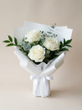 Petite Serene White Rose Condolence Bouquet
