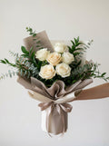Petite Formal White Rose Condolence Bouquet