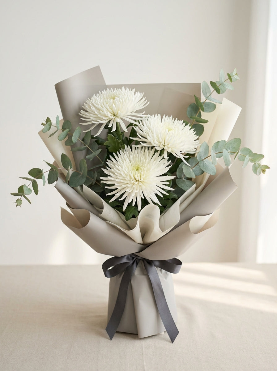 Easy Mixed Chrysanthemum Condolence Bouquet