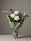 Easy Minimal White Rose Condolence Bouquet
