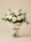 Classic Quiet White Rose Condolence Bouquet