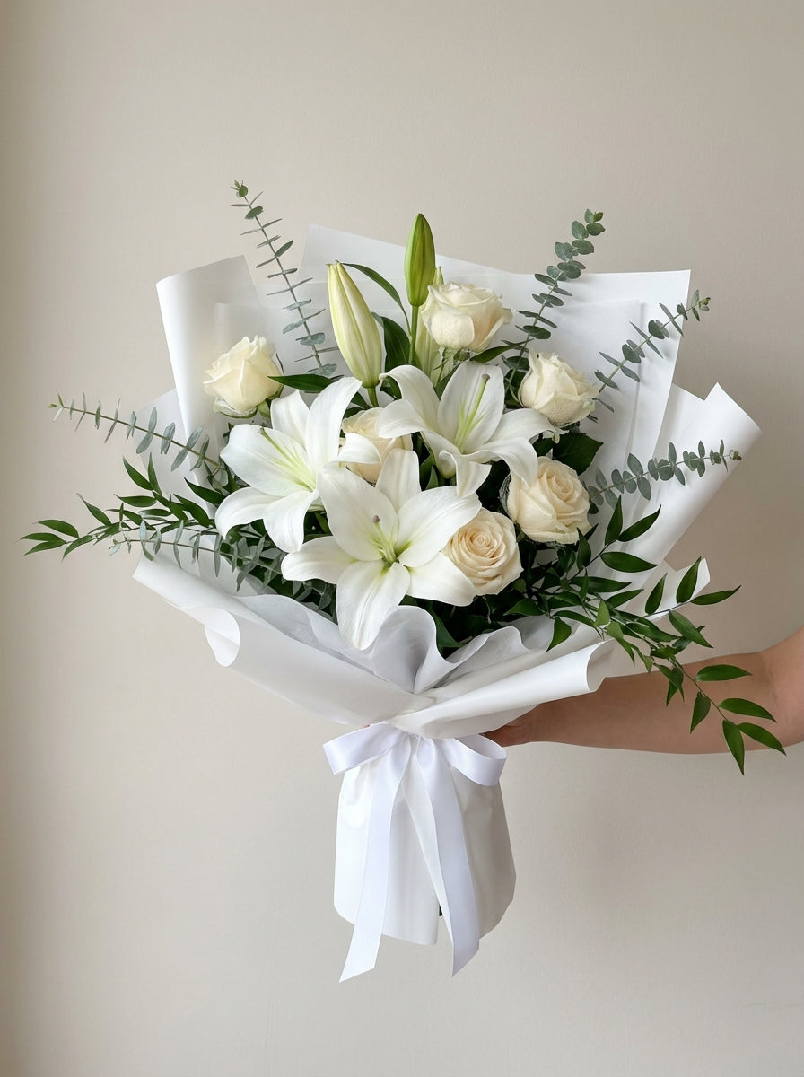 Classic Serene Lily Condolence Bouquet