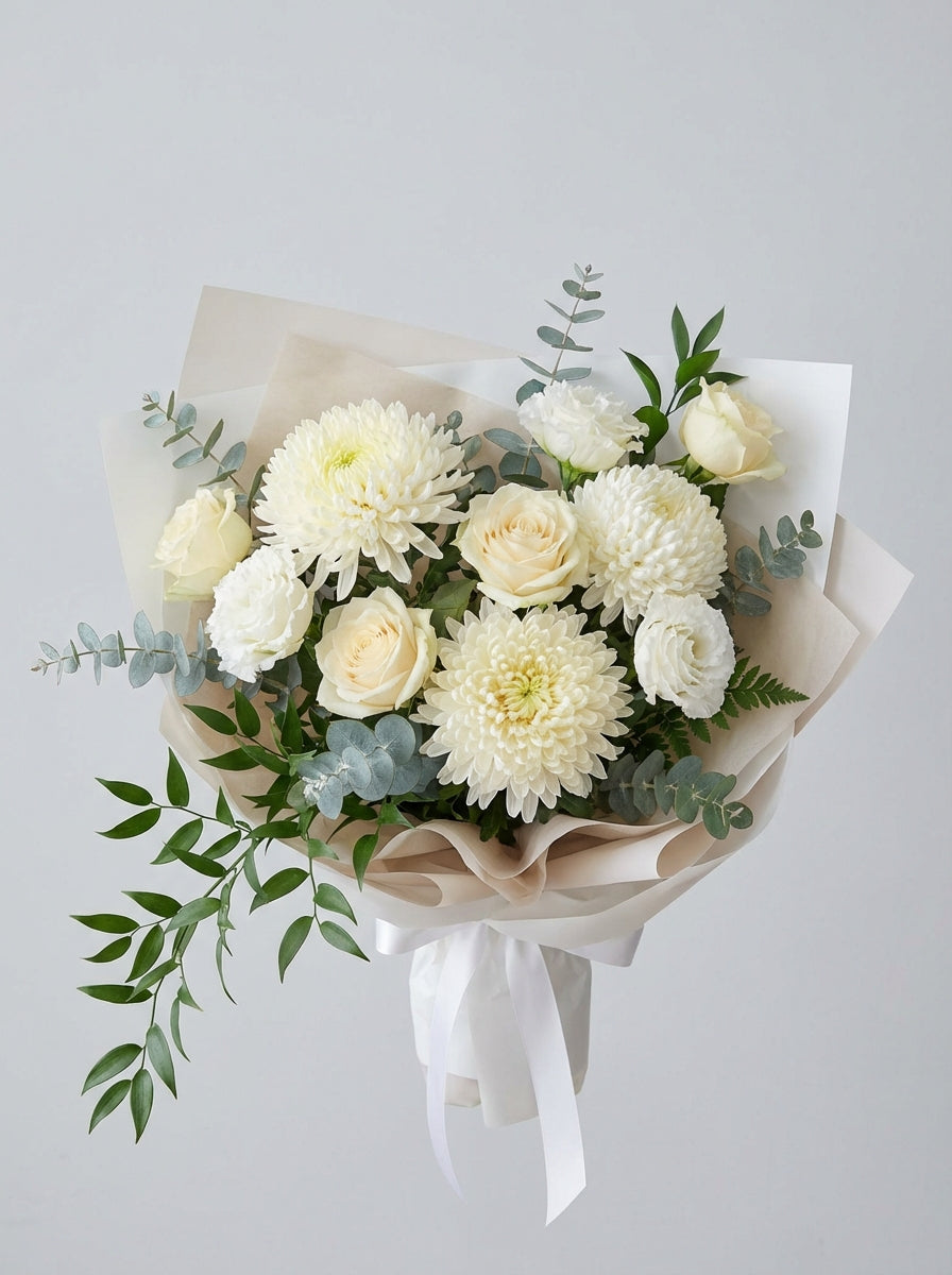 Classic Tribute Chrysanthemum Condolence Bouquet