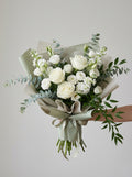 Classic Minimal White Rose Condolence Bouquet