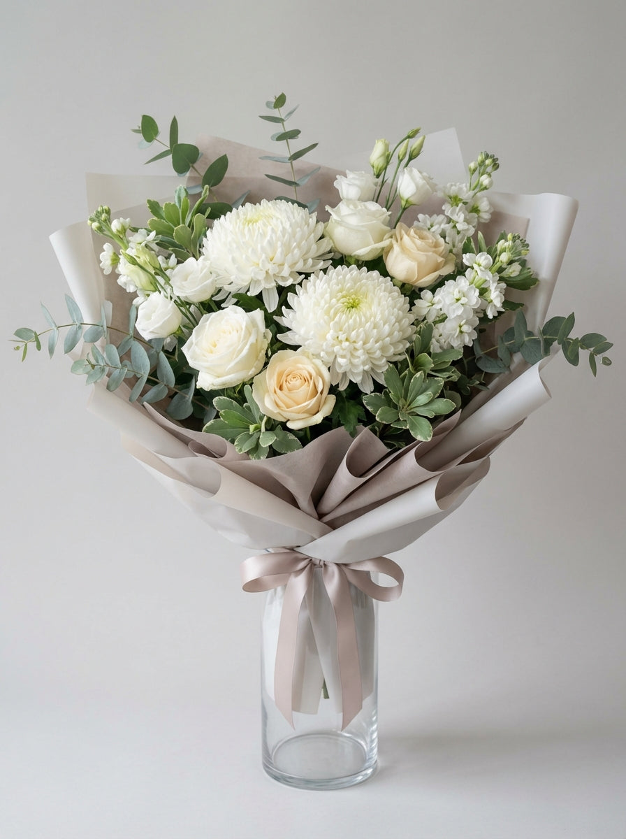 Full Tribute Chrysanthemum Condolence Bouquet