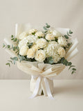 Grand Quiet White Rose Condolence Bouquet