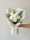 Petite Quiet White Rose Condolence Bouquet