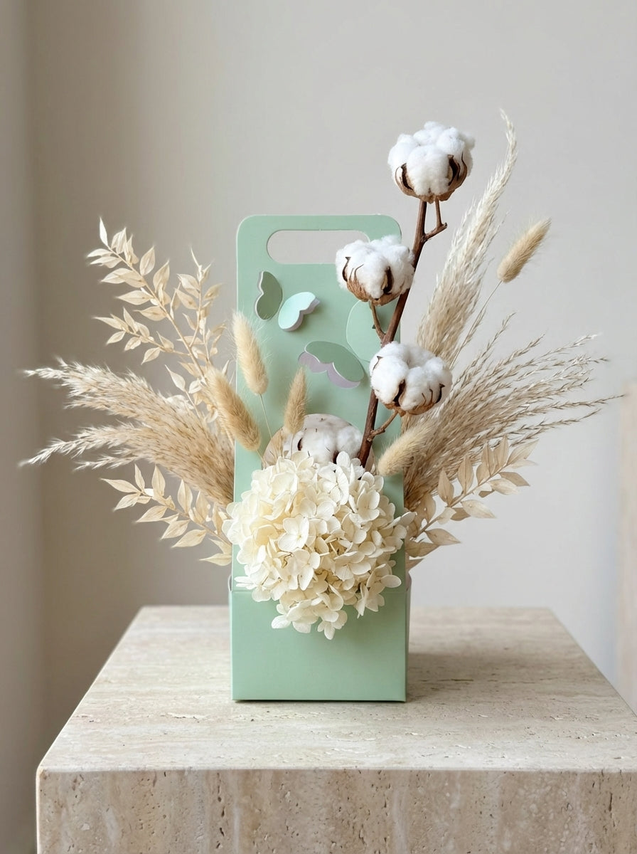 Easy Neutral Preserved Hydrangea Keepsake Box