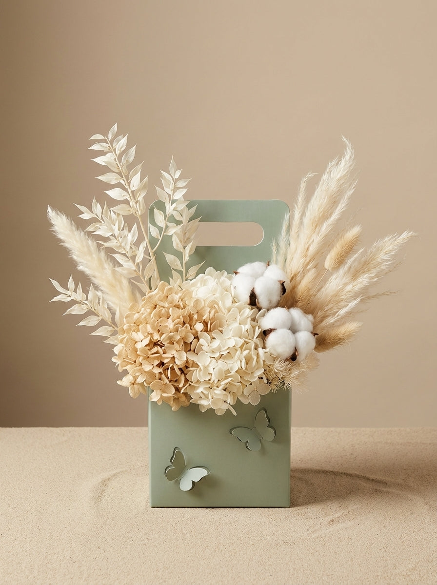 Classic Neutral Preserved Hydrangea Keepsake Box