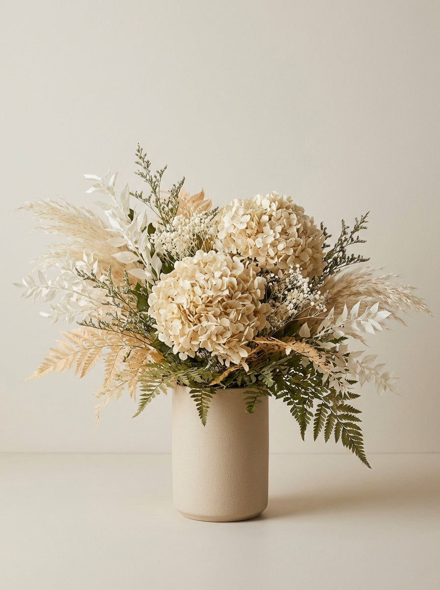 Full Textured Preserved Hydrangea Display Piece