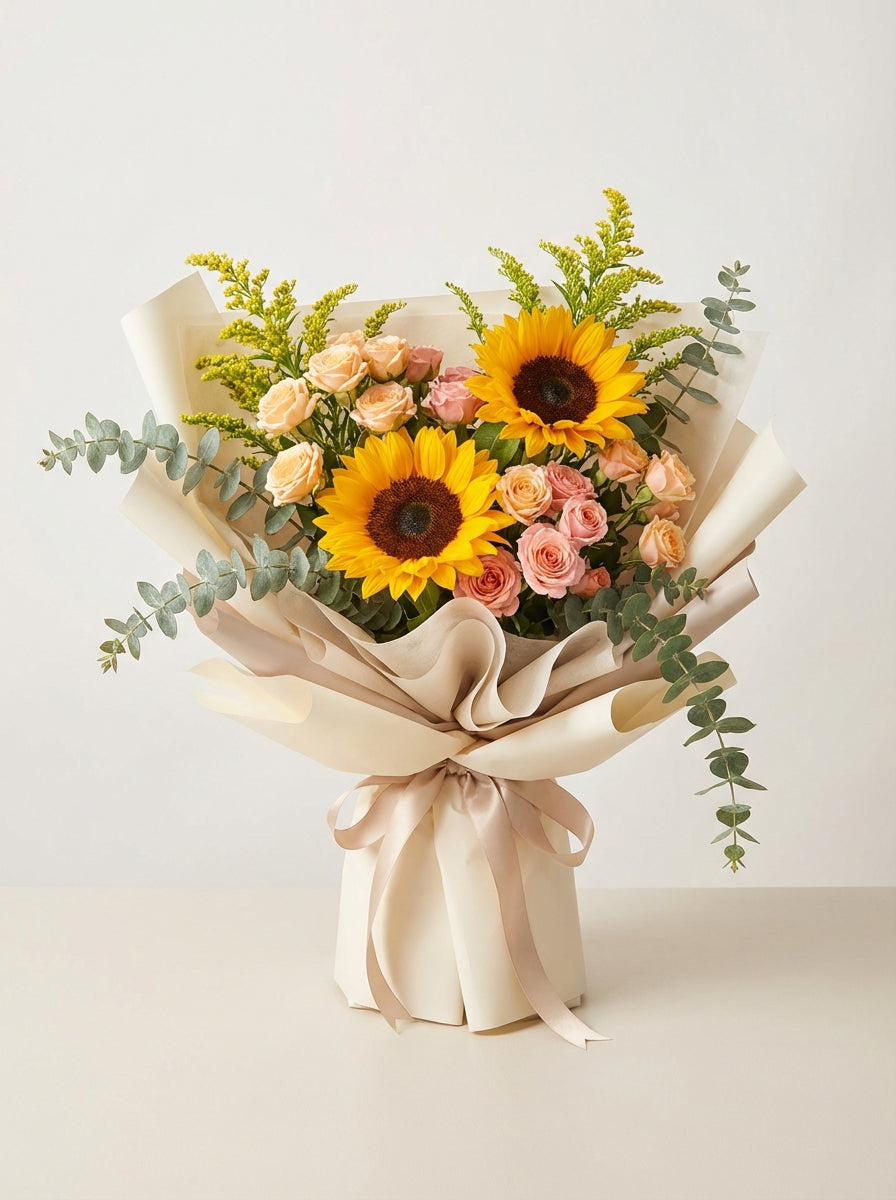 Grand Cheerful Mixed Sunflower Graduation Bouquet
